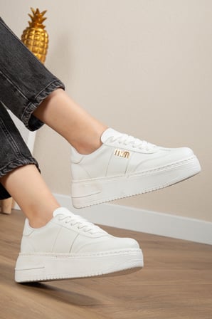 Kadın Kalın Taban Tokalı Sneaker