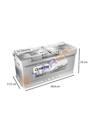 VARTA AKÜ 12V 105 AH AMPER 950A START-STOP AGM H15