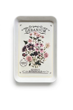 Vintage Botanik Çiçek Desenli Melamin￼ Tabak 22x14 cm