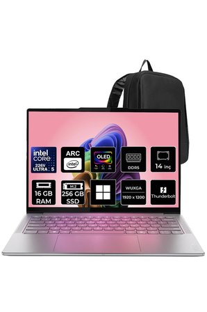 Yoga Slim 7 Aura Edition Core Ultra 5 226V 16GB RAM 256GB SSD 14" FHD+ OLED Win11 Pro 83JX00BATRP307 Notebook + PER4 Çanta