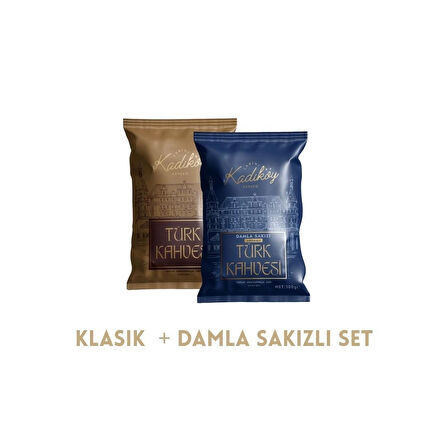Tarihi Kadıköy Klasik + Damla Sakızlı Türk Kahvesi Seti ( 2 x 100)