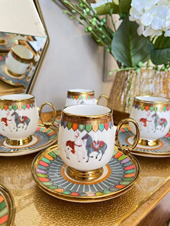 Royking Cavallo 6 lı Kahve Fincan Takımı GRİ BKY 005