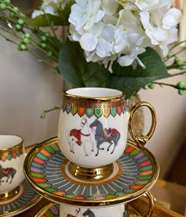 Royking Cavallo 6 lı Kahve Fincan Takımı GRİ BKY 005