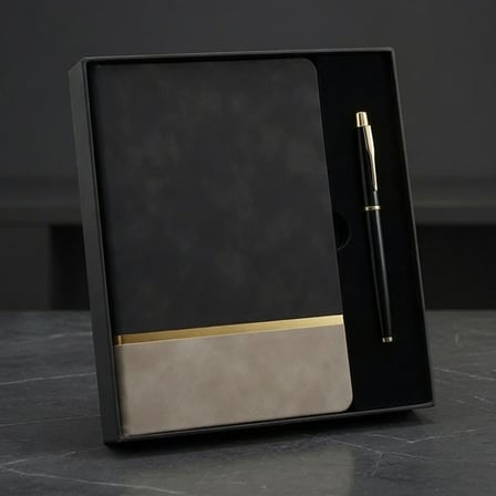 Özel Seri Defter Ve Kalem Kutulu Siyah Set Öğretmen Hediyesi Anlamlı Hediye Kalemlik