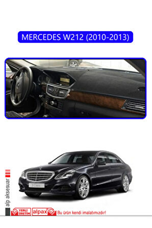 Mercedes W212 2010-2013 Torpido Koruma  Halısı -  Mavi Kenar