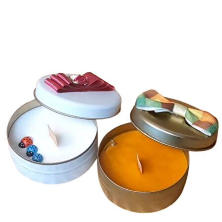 Uretti - Ayşe 7362 6831 El Yapımı 2'li Egzotik Orman Ve Okaliptus Metal Kutuda Mum - 3 X 7 Cm