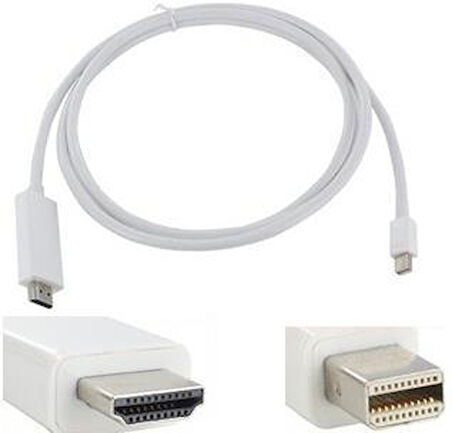 Mini Displayport To Hdmi Çevirici Adaptör Tv Kablosu 1.8 Metre