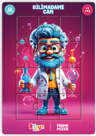 5 Adet Lisanslı 12 Parça Can Serisi Puzzle