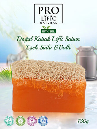 Doğal Kabak Lifli Eşek Sütlü & Ballı Sabun 130g