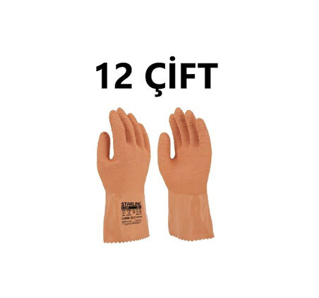 12 Çift Doğal Kauçuk Tıbbı Atık Eldiveni Starline E-530 Large Beden