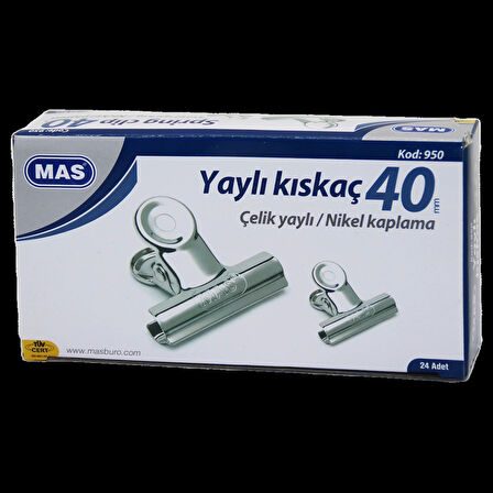 BEYAZ METAL KISKAÇ 40 MM 24 PARÇA  YAYLI CİLT KISKAÇI (4533)