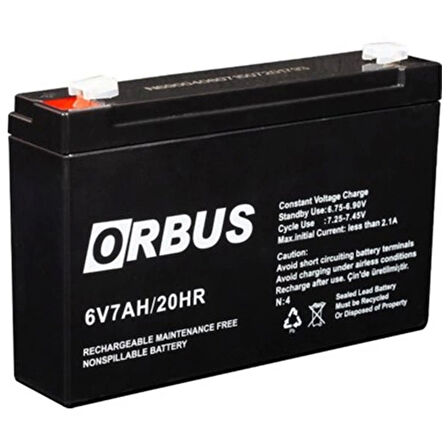 AKÜ 6 VOLT 7 AMPER ORBUS (150 X 30 X 94 MM) (4533)