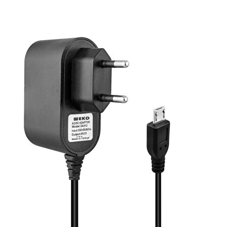 5 VOLT - 1 AMPER MICRO USB UÇLU YERLİ ÜRETİM PRİZ TİPİ ADAPTÖR (4533)