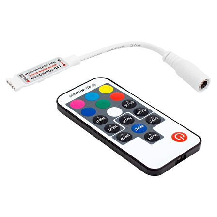 LED RGB KONTROL DEVRESİ 12 VOLT RF KÜÇÜK MODÜLLÜ UZAK MESAFE ALGILAMALI (4533)