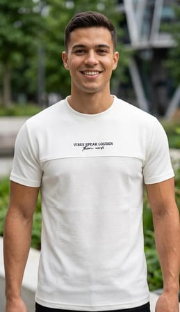 yazı baskılı bisiklet yaka 2 iplik %100 pamuk basic t-shirt