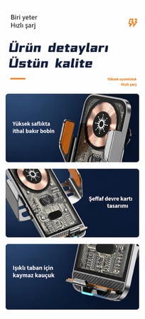 15W Kablosuz Araç Şarj Cihazı Otomatik Sensörlü Telefon Tutucu Magsafe Uyumlu