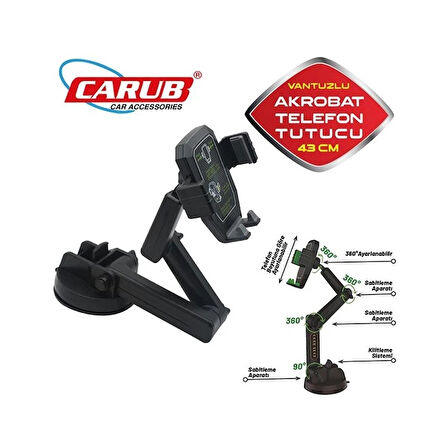 CARUB Telefon Tutucu Akrobat 360° 43cm Vantuzlu