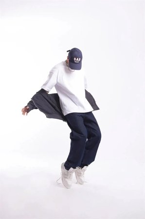 Unisex Siyah Oversize Bisiklet Yaka T-Shirt