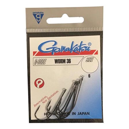 GAMAKATSU Worm 36 Siyah No:4 Olta İğnesi 1/6