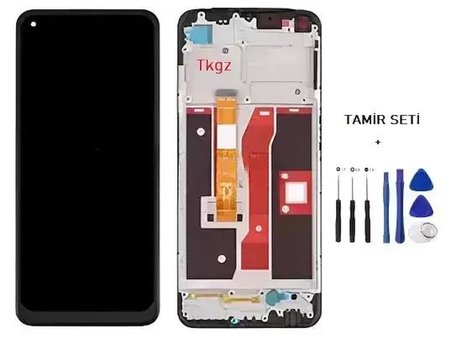 Tkgz - Oppo A54 Uyumlu Lcd Ekran Dokunmatik Wandey Servis Lcd Full Çıtalı + Tamir Kiti