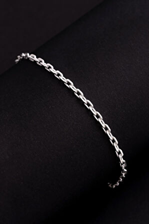 Erkek Gümüş Bileklik - 3 mm Forse Zincir Gümüş Bileklik