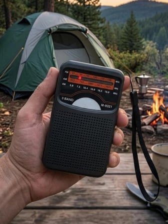 Dexxony Şarjlı Cep Radyosu FM AM SW 3 Bant Deprem Çantası İçin Küçük El Radyosu