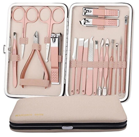 Paslanmaz Çeli̇k 18in1 Profesyonel Mani̇kür Tirnak Bakim Seti̇