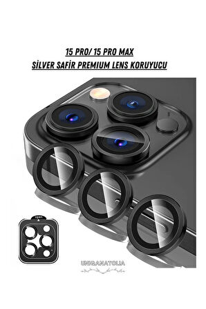 15 Pro & 15 Pro Max Uyumlu Safir Premium Kamera Lens Koruyucu