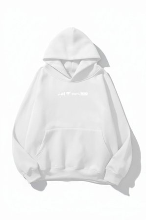 Unisex Yumuşak Dokulu Phone's Icons Baskılı Tasarım Oversize 3 İplik Hoodie Sweatshirt