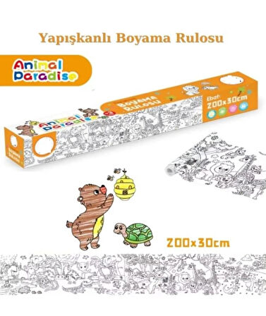 Yapışkanlı Rulo Resim Boyama Kağıdı ANIMAL PARADISA 200 x 30 cm