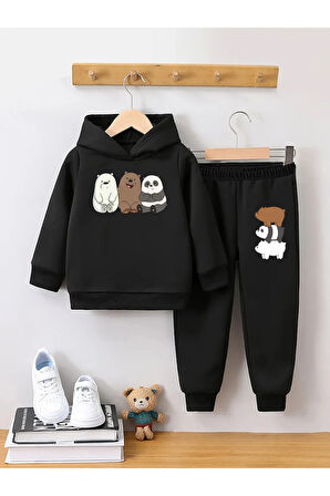 Kafadar ayılar Kızlar ve Erkekler İçin Premium Compact Sweatshirt & Eşofman Takımı