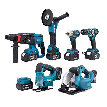 YEDİLİ SET MK350 (POWERBANK&LED+ Ş.Hilti+Ş.spiral+S.Sıkma+13mm Ç.Mandren+Ş.Dekupaj+Sunta Kesme)