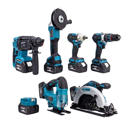 YEDİLİ SET MK350 (POWERBANK&LED+ Ş.Hilti+Ş.spiral+S.Sıkma+13mm Ç.Mandren+Ş.Dekupaj+Sunta Kesme)