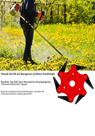 Özel 6 Bıçaklı 6T Manganeseli Çelik Çim Biçme Tırpan Ucu Aparat Bıçağı