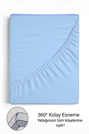 | Ranforce | Pamuklu Tek / Çift Kişilik Mavi Lastikli Çarşaf | 14 Renk | Fıtted |