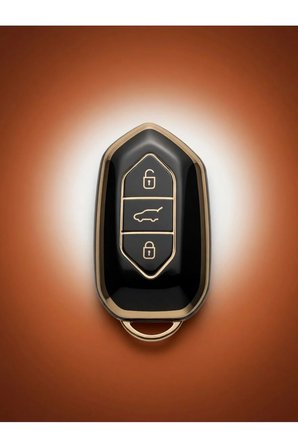 TOGG T10x T10F 3 Tuşlu Smart Nano Anahtar Kılıfı Siyah Gold Altın Renk Yüksek Kalite