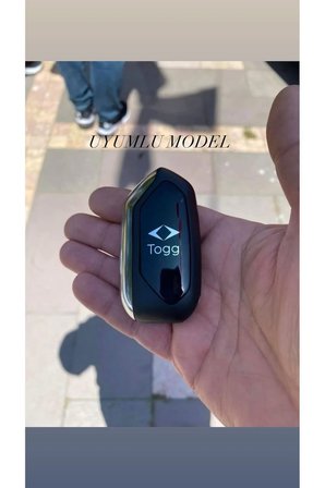 TOGG T10x T10F 3 Tuşlu Smart Nano Anahtar Kılıfı Siyah Gold Altın Renk Yüksek Kalite