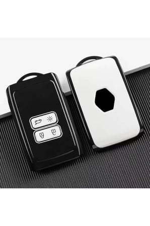 Renault Megane 4 Dacia,kadjar,clio Beş,Siyah-gri Renk 4 Buton Lüx Yüksek Kalite TPU Kumanda Kılıfı