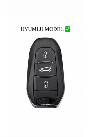 Peugeot 2008 3008 5008 Citroen Smart Anahtar Kılıfı Premium Nano TPU Yüksek Kalite Kumanda Koruyucu Siyah (Start-Stop)