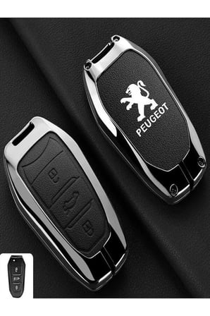 Peugeot 208 308 3008 5008 Rifter Premium Metal Deri Anahtar Kılıfı
