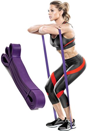 Fitness Resistance Powerband 32 Mm Mor Güç Bandı En Sert Direnç Lastiği Pilates Latex Aerobik Squat