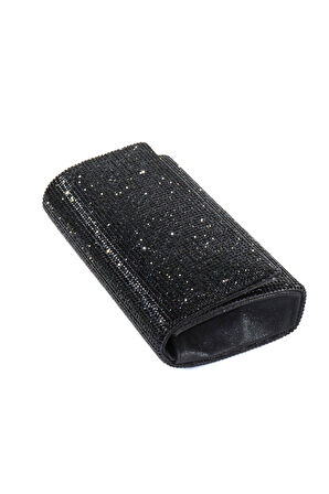 Taşlı siyah abiye çanta. Clutch siyah taşlı gece çantası. Abiye çanta siyah. Siyah abiye çantası.