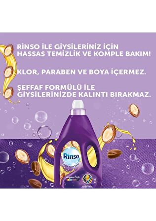 Rinso Argan Özü Renkliler için Sıvı Deterjan 50 Yıkama 3 lt