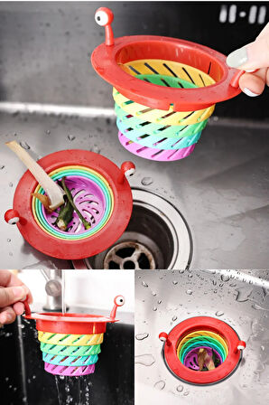 Lavabo Süzgeci Renkli 6 Kademeli Mutfak Gider Tıpası Lavabo Süzgeci