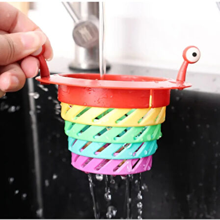 Lavabo Süzgeci Renkli 6 Kademeli Mutfak Gider Tıpası Lavabo Süzgeci