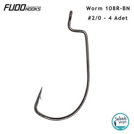 Fudo 4911 Worm 108R-BN Offset İğne Siyah #2/0 (4 Adet)