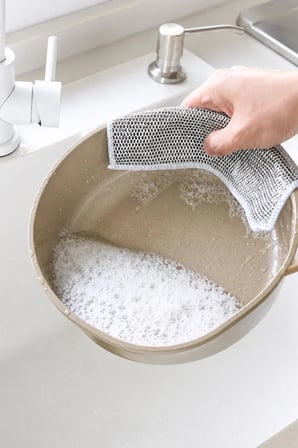 1 Adet Telli Bulaşık Bezi Çizmez Ovma Teli Çok Amaçlı Mutfak Temizlik Süngeri 20 cm