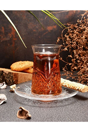 Paşabahçe Timeless Çay Bardağı ve Tabağı 170cc 12 Parça 6 Kişilik