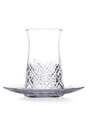 Paşabahçe Timeless Çay Bardağı ve Tabağı 170cc 12 Parça 6 Kişilik