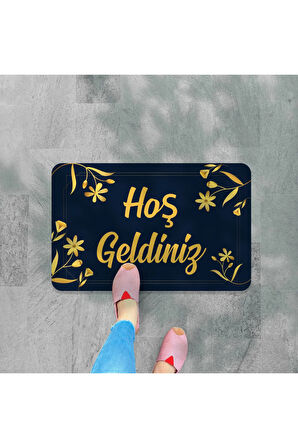 hoş geldiniz yazılır Dekoratif Dış Kapı Önü ve Iç Mekan Paspası yıkanabilir